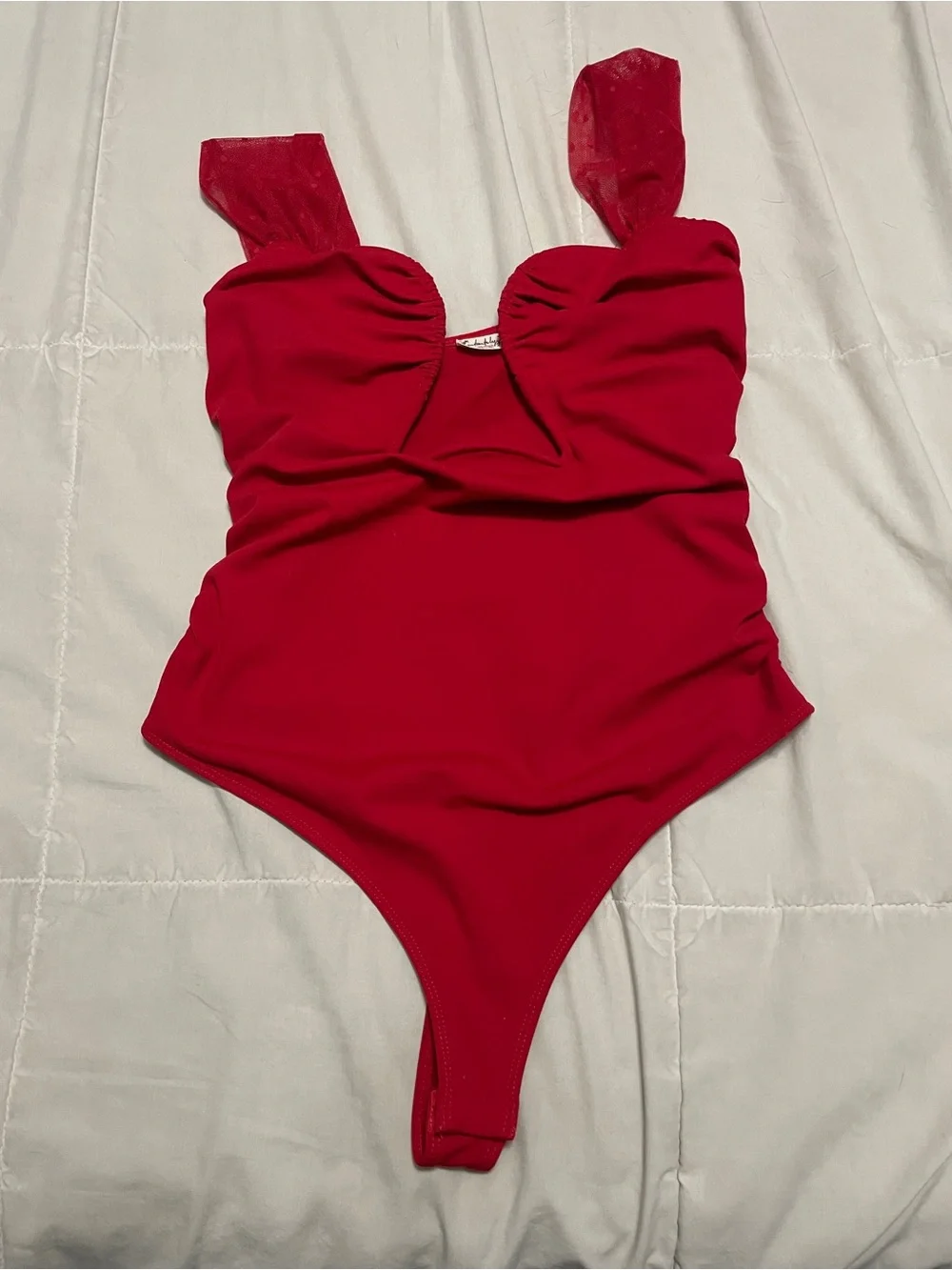 free people intimates red bodysuit